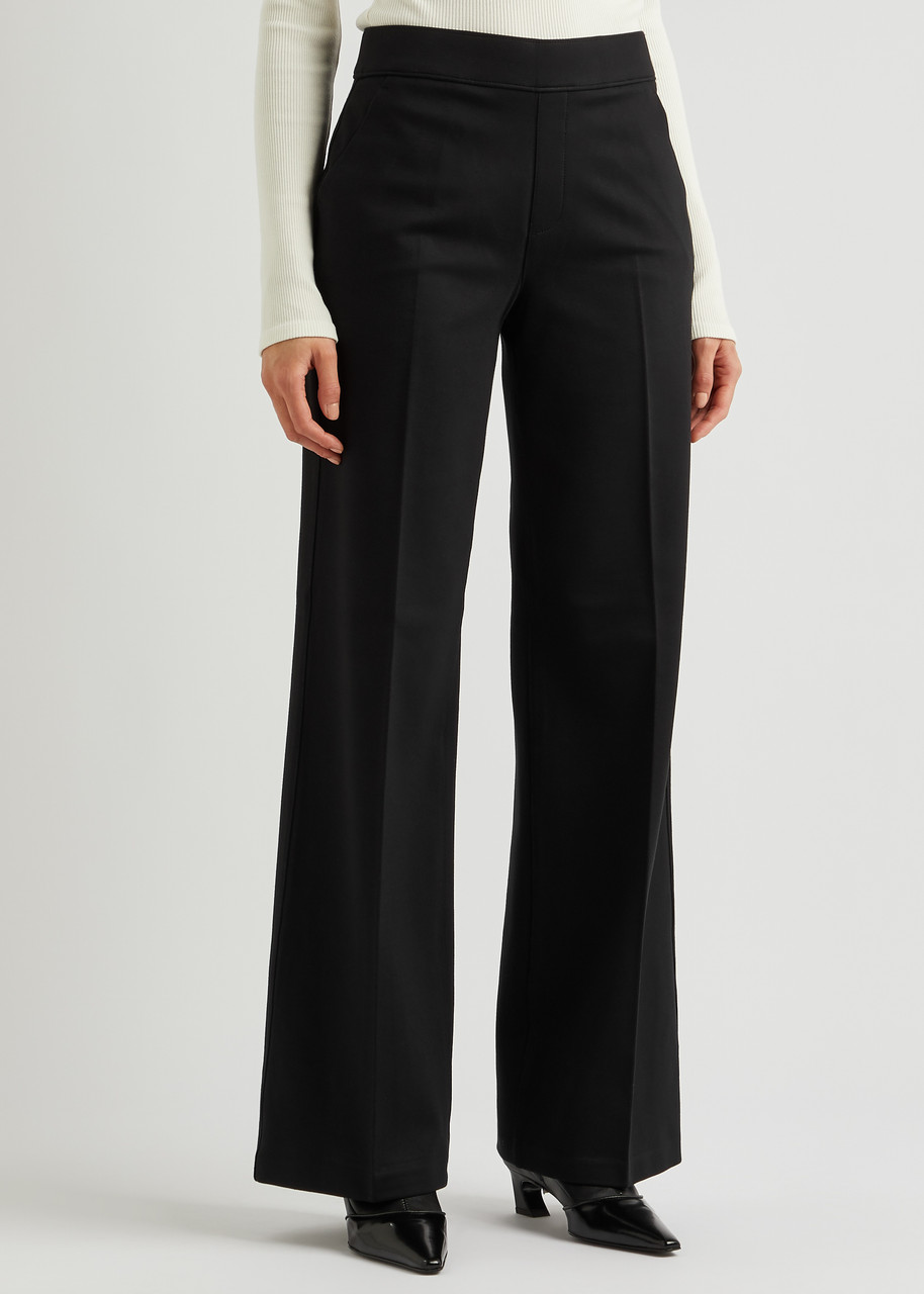 Spanx The Perfect Pant Wide-leg Stretch-jersey Trousers In Black