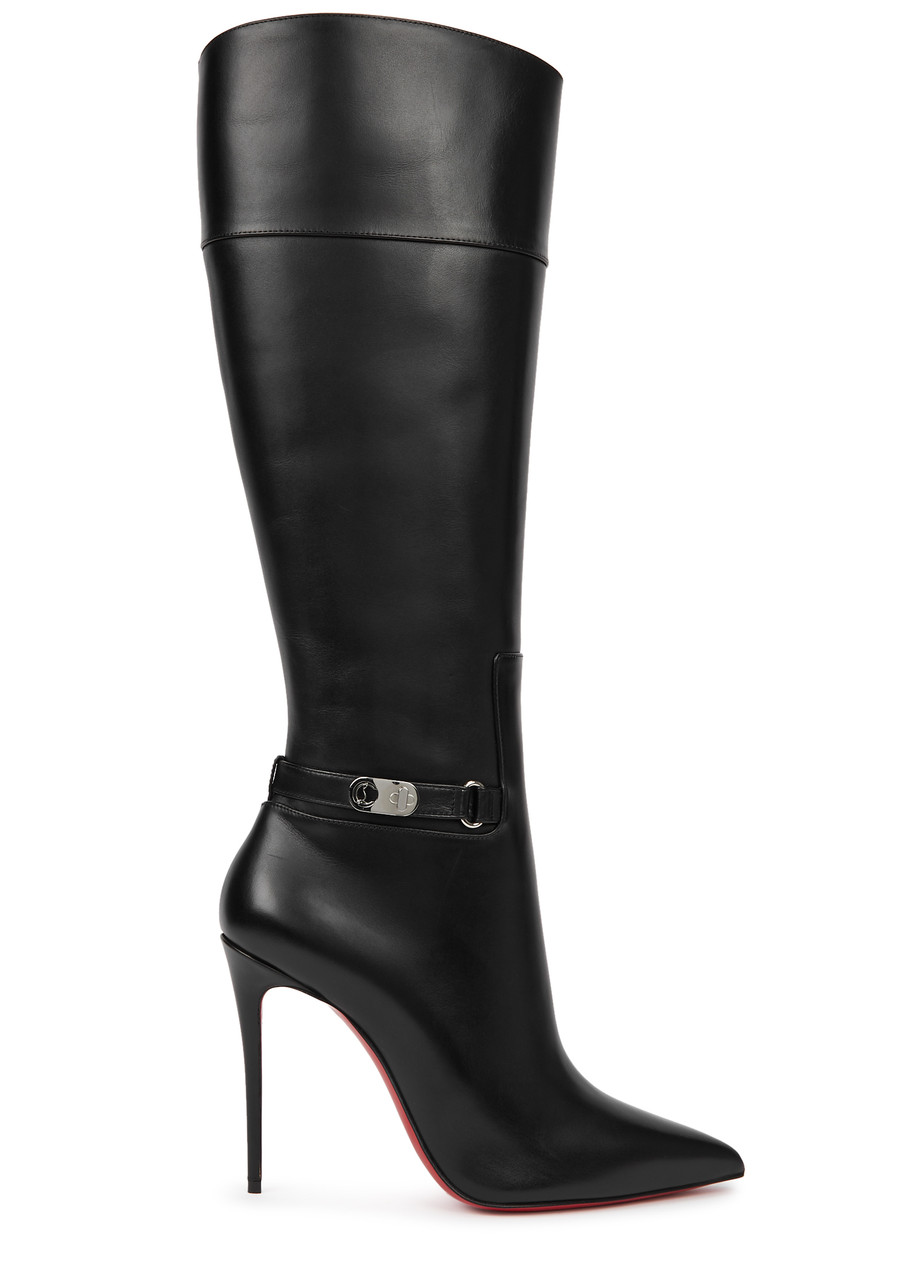 Christian Louboutin Lock So Kate 100 Leather Knee-high Boots – Black – 41 (IT41 / UK8)