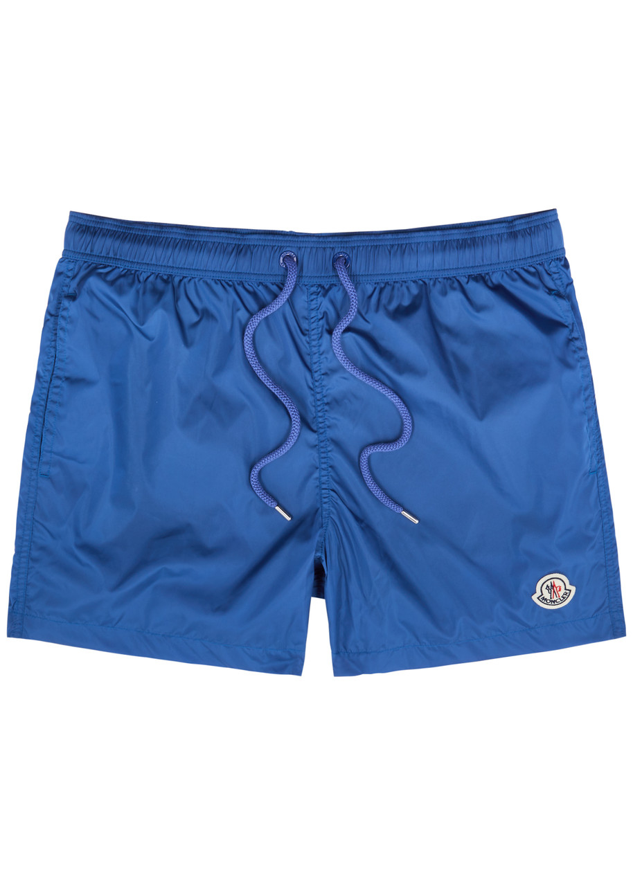 Moncler Logo Shell Swim Shorts In Blue