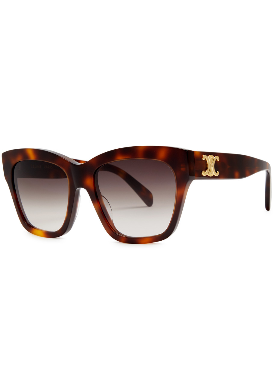 Celine - Oversized Square-frame Sunglasses Graduated Lenses, Designer Plaque at Temples, 100% UV Protection - Brown Other