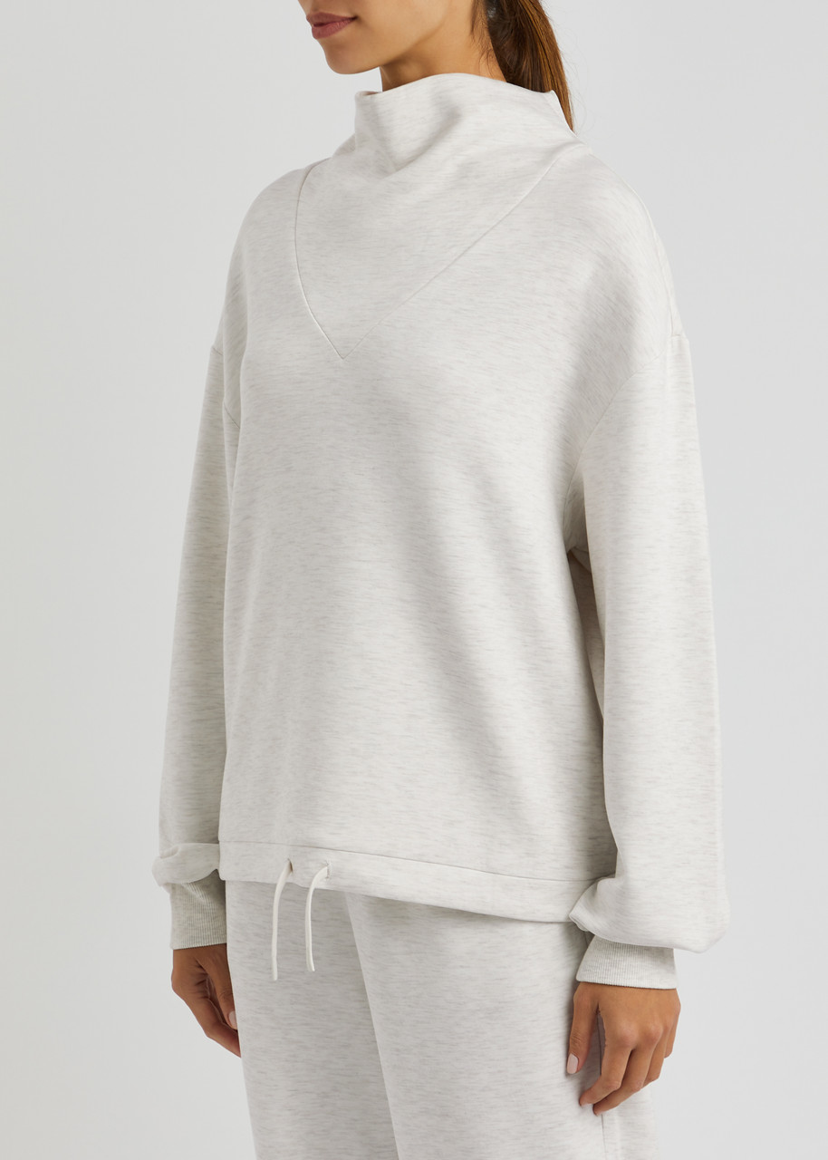 Varley Betsy Stretch-jersey Sweatshirt In Ivory