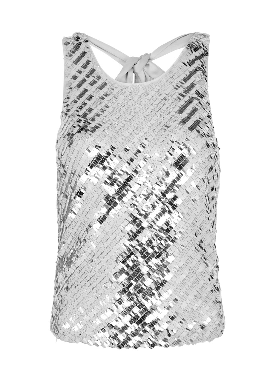 Shop Free People Disco Fever Sequin Tank In Silver