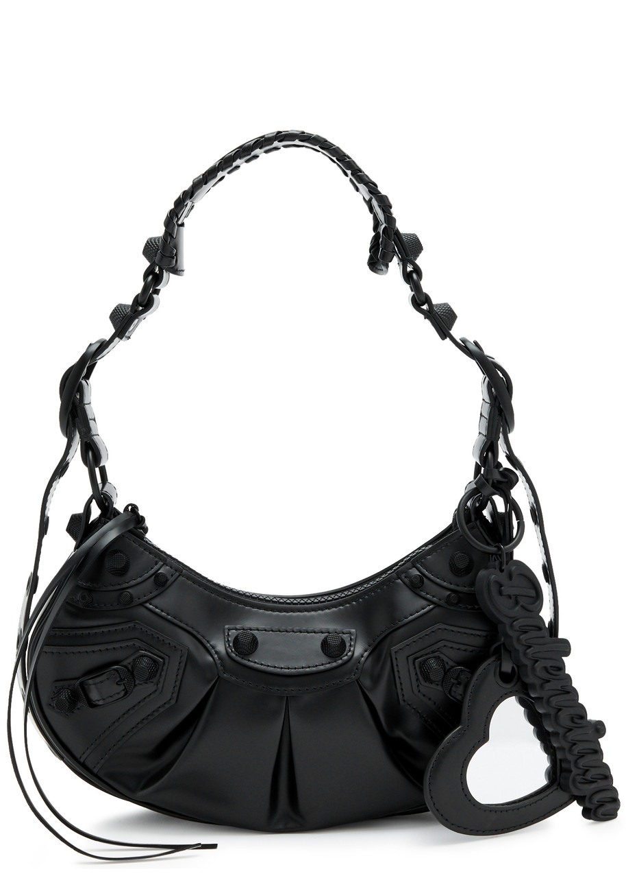 Balenciaga Cagole Xs Leather Shoulder Bag In Black