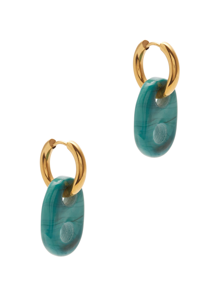 Sandralexandra Marnier 18kt Gold-plated Hoop Earrings In Turquoise