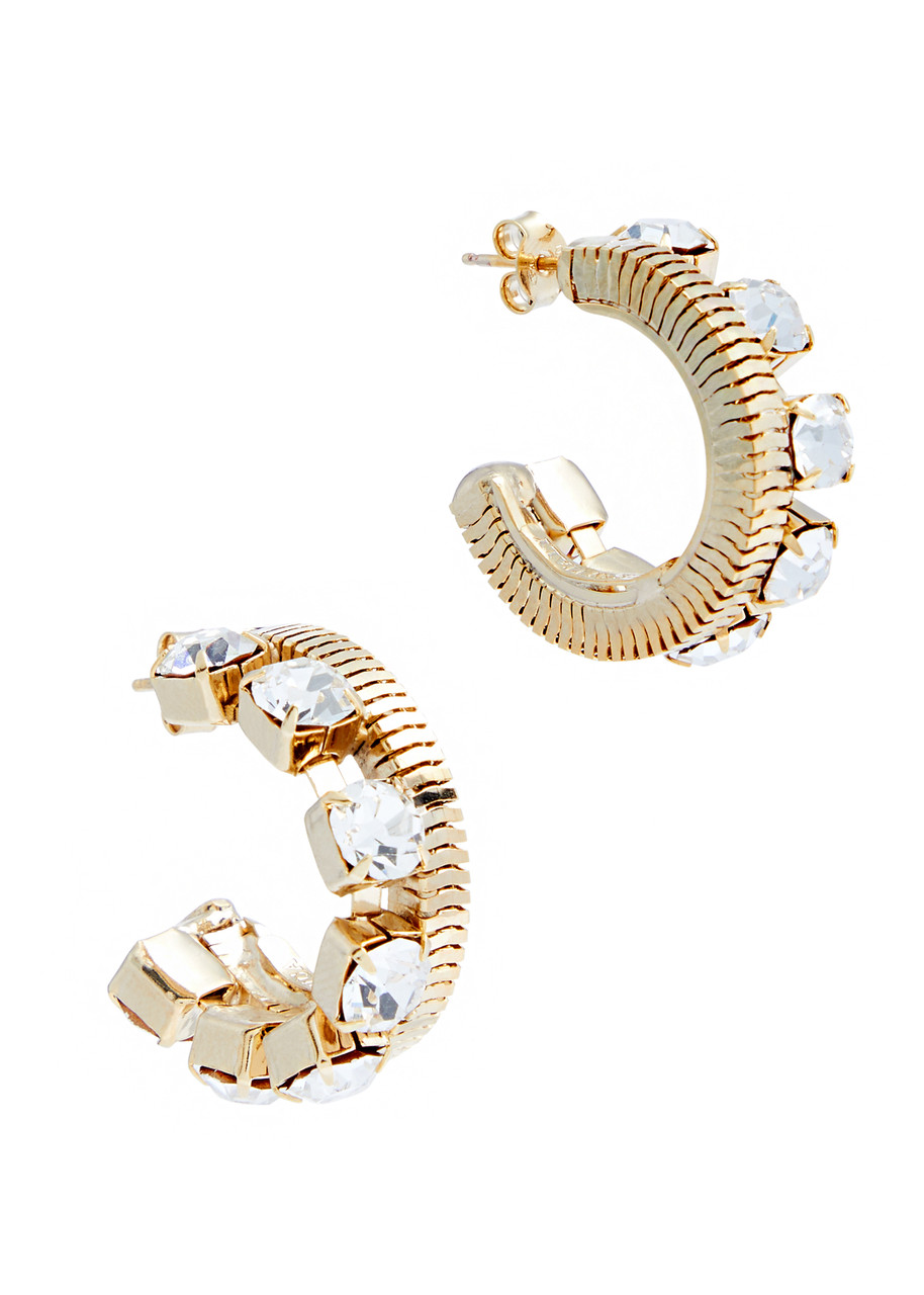 Rosantica Circe Crystal-embellished Hoop Earrings In Gold