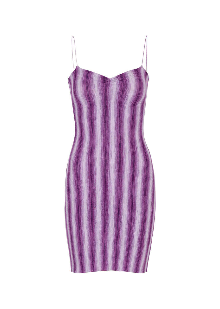 Simi Striped Stretch-knit Mini Dress