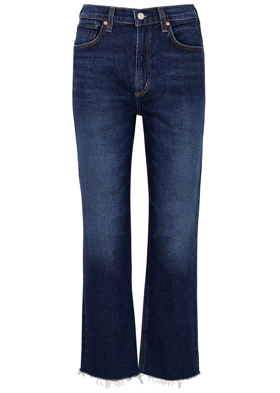Citizens Of Humanity Daphne Cropped Straight-leg Jeans In Dark Blue