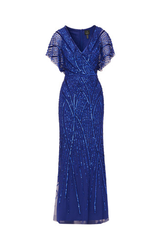 ADRIANNA PAPELL Long beaded gown Harvey Nichols