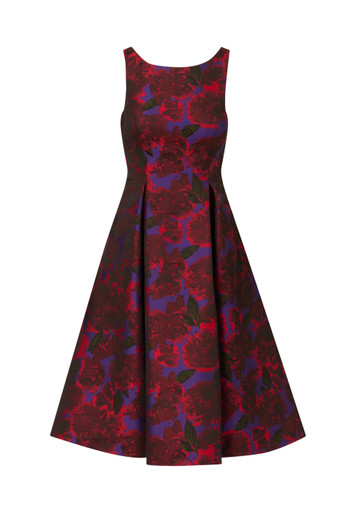 ADRIANNA PAPELL Jacquard tea length dress | Harvey Nichols