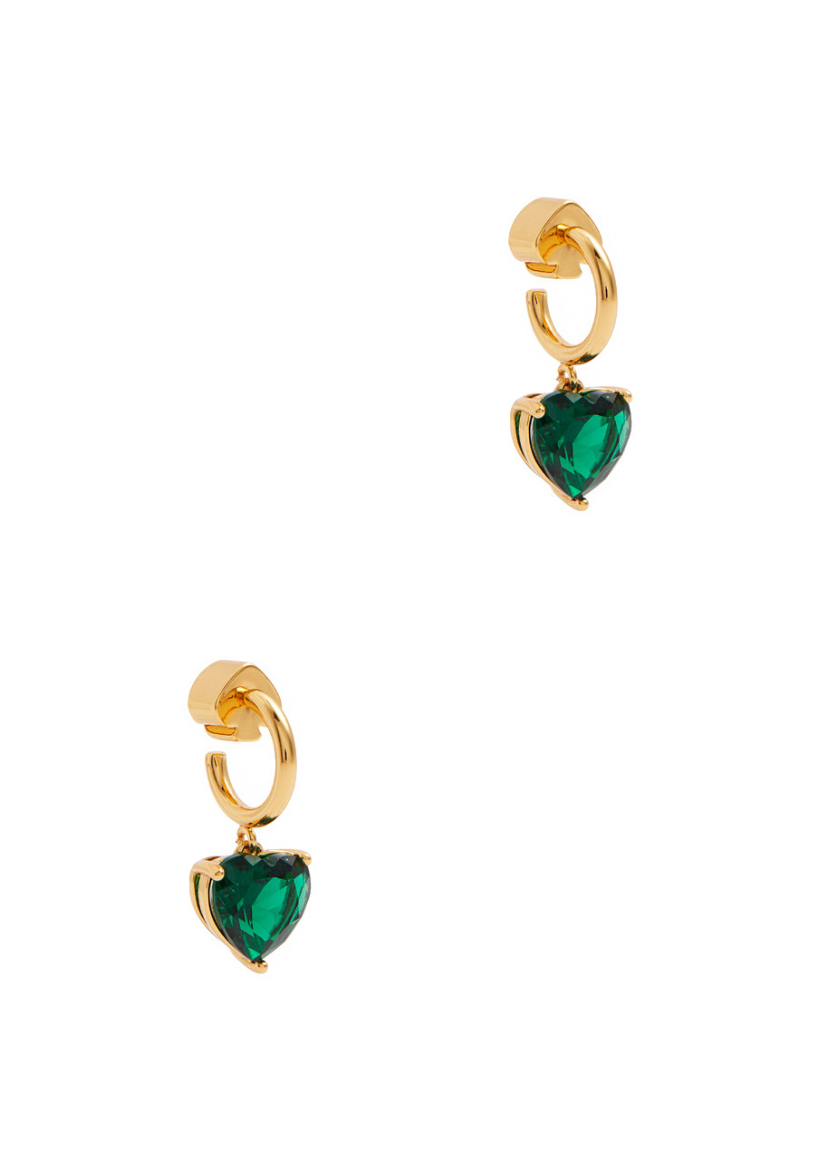 Kate Spade My Love Gold-plated Hoop Earrings In Green