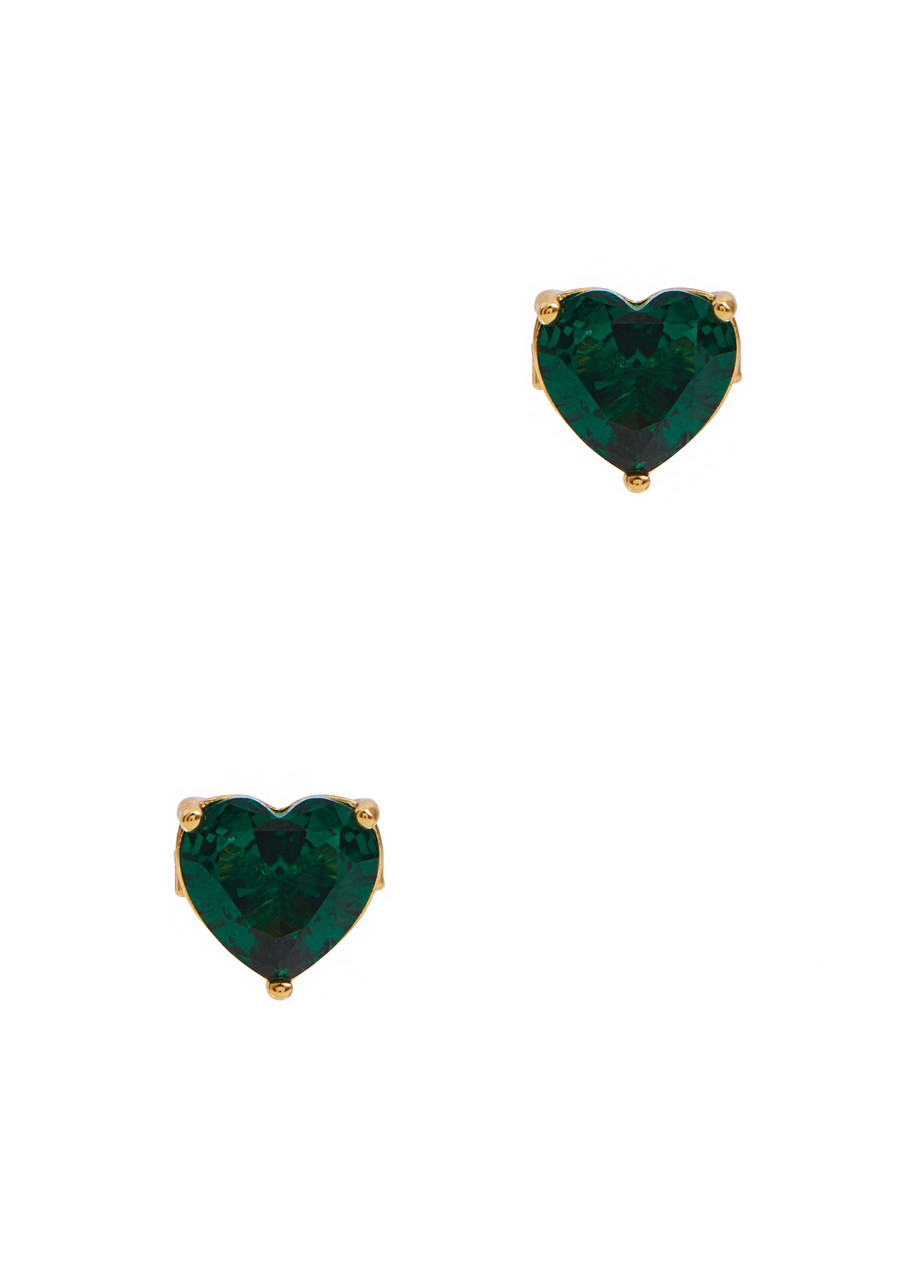 Kate Spade My Love Gold-plated Stud Earrings In Green