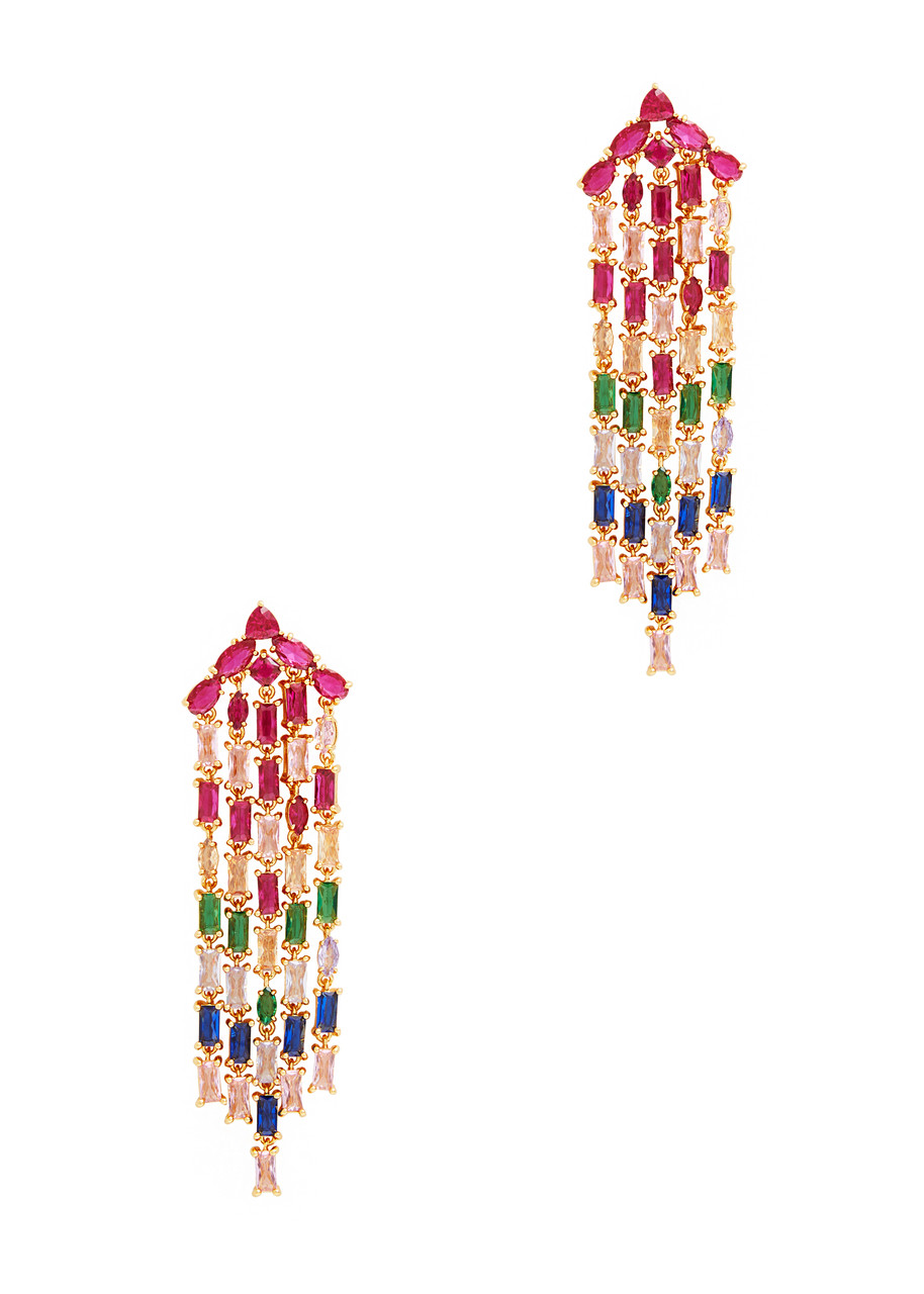 Kate Spade Showtime Gold-plated Drop Earrings In Multicoloured