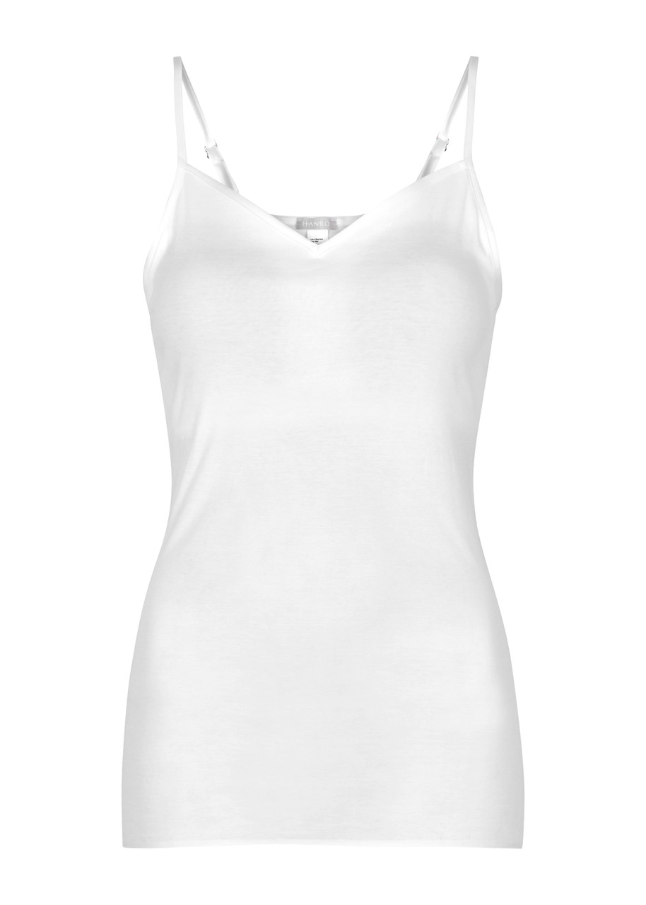 Hanro Womens White Seamless Cotton Camisole In White