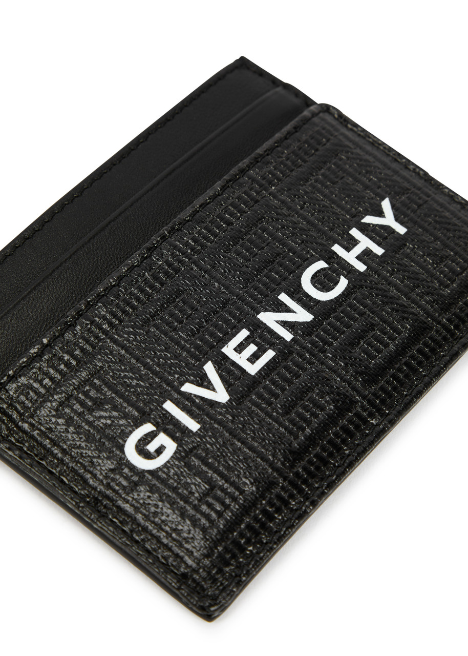  Givenchy Logo Leather Card Holder - Black - One Size 