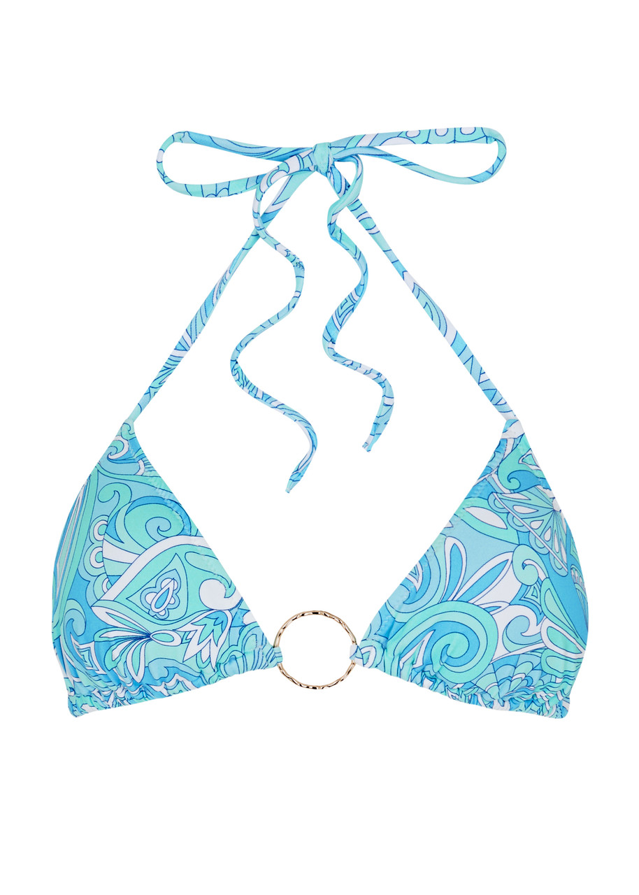 Melissa Odabash Miami Paisley-print Bikini Top In Blue