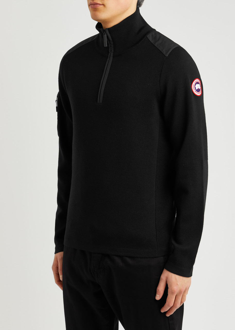  Canada Goose Stormont Half-zip Wool Jumper - Black - L 