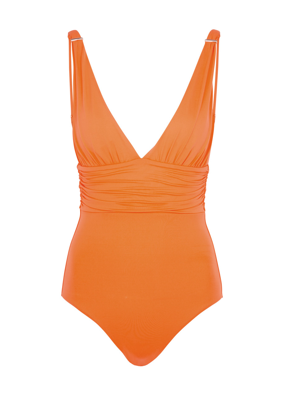 Melissa Odabash Panarea Plunge Swimsuit In Orange