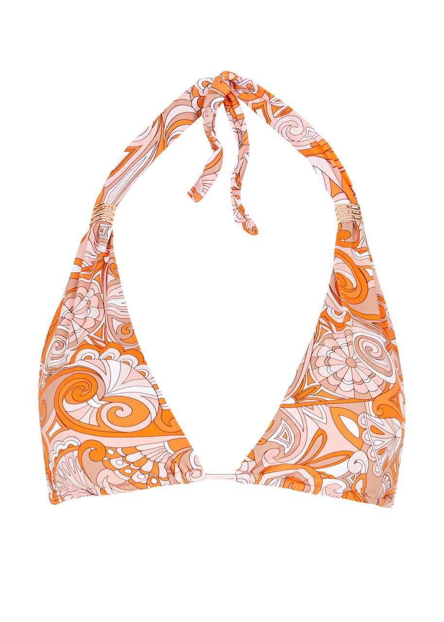 Shop Melissa Odabash Grenada Paisley-print Bikini Top In Orange