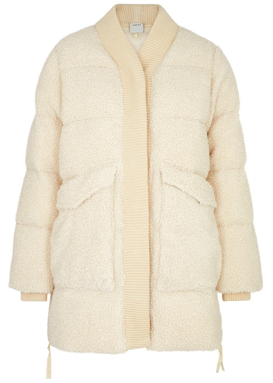 Varley Wynn Quilted Fleece Coat In Ivory