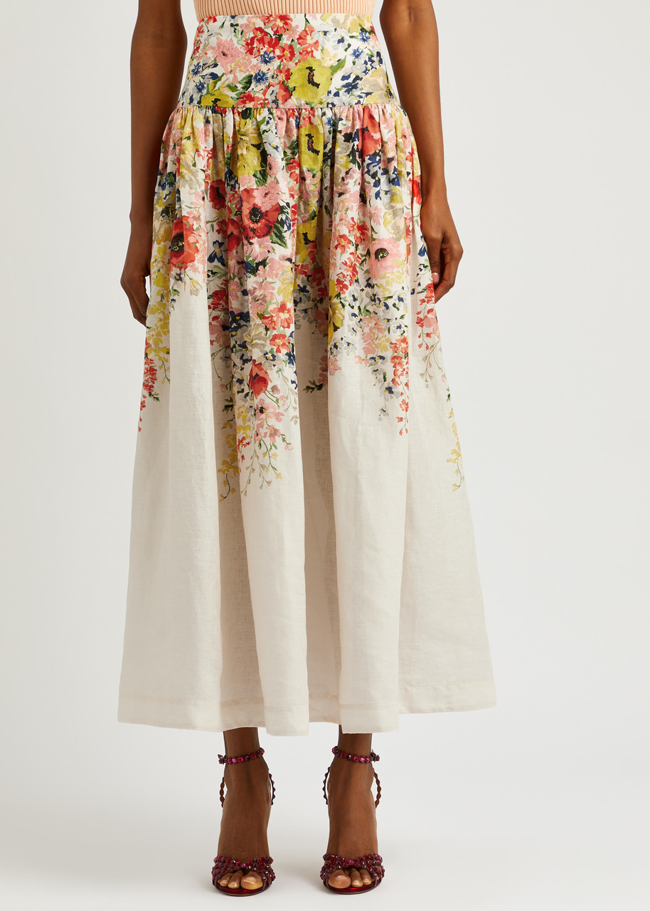  Zimmermann Alight Floral-print Linen Maxi Skirt - Multicoloured - 2 (uk 12 / M) 