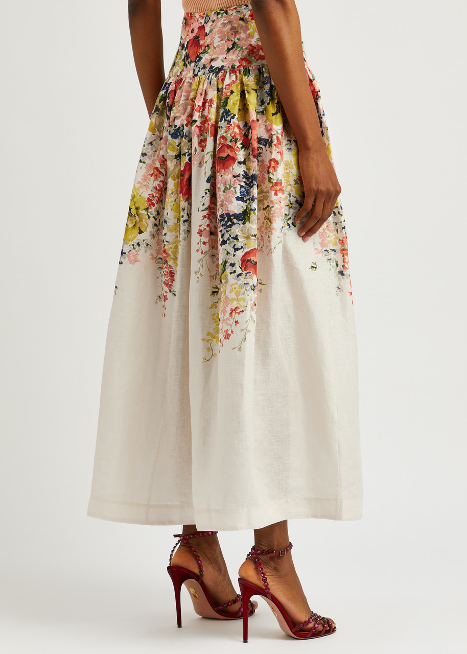  Zimmermann Alight Floral-print Linen Maxi Skirt - Multicoloured - 2 (uk 12 / M) 
