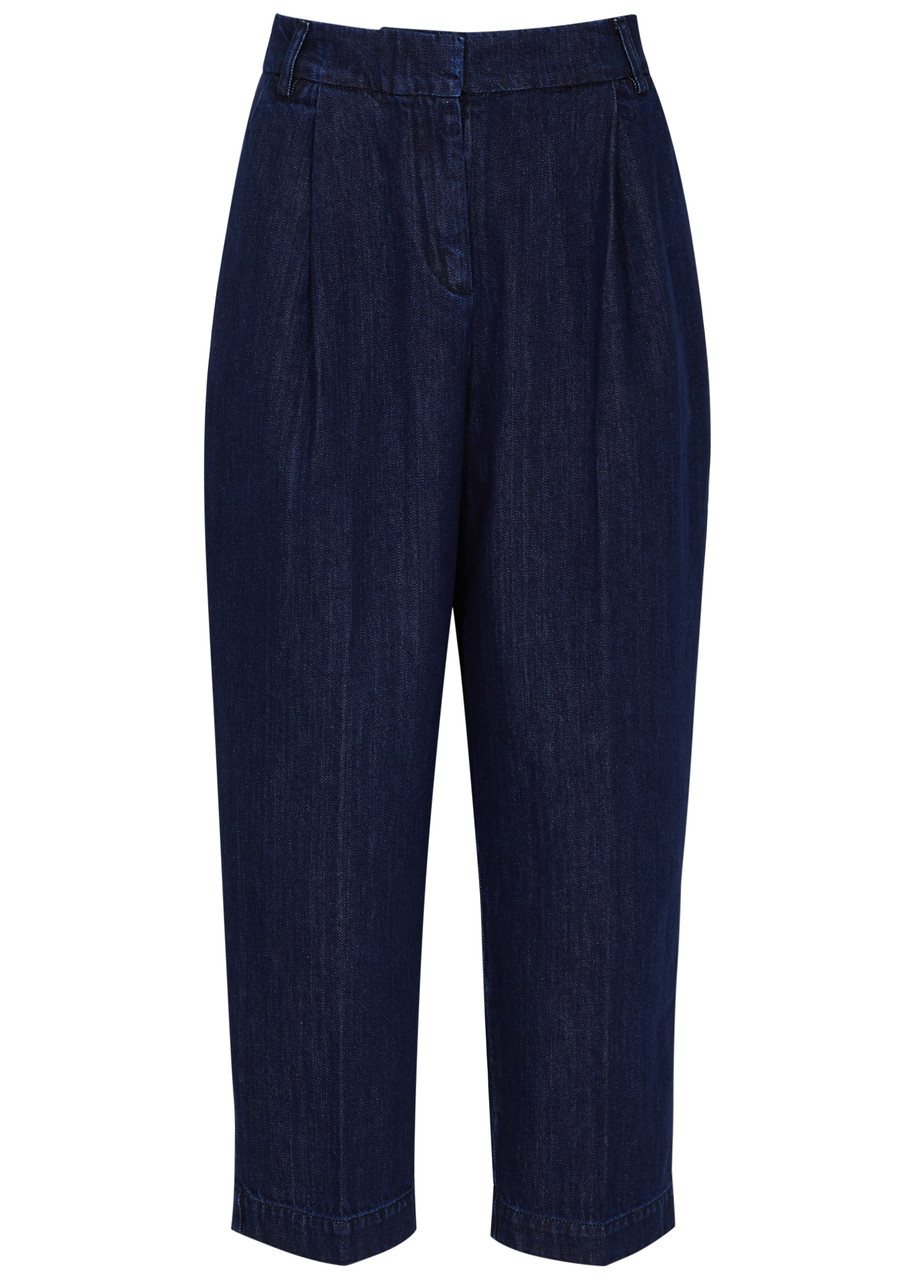 Ymc You Must Create Ymc Market Cropped Denim Trousers In Indigo