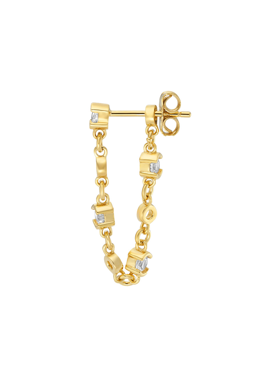 V By Laura Vann Laura Vann Lyla 18kt Gold Vermeil Drop Earrings In Gold