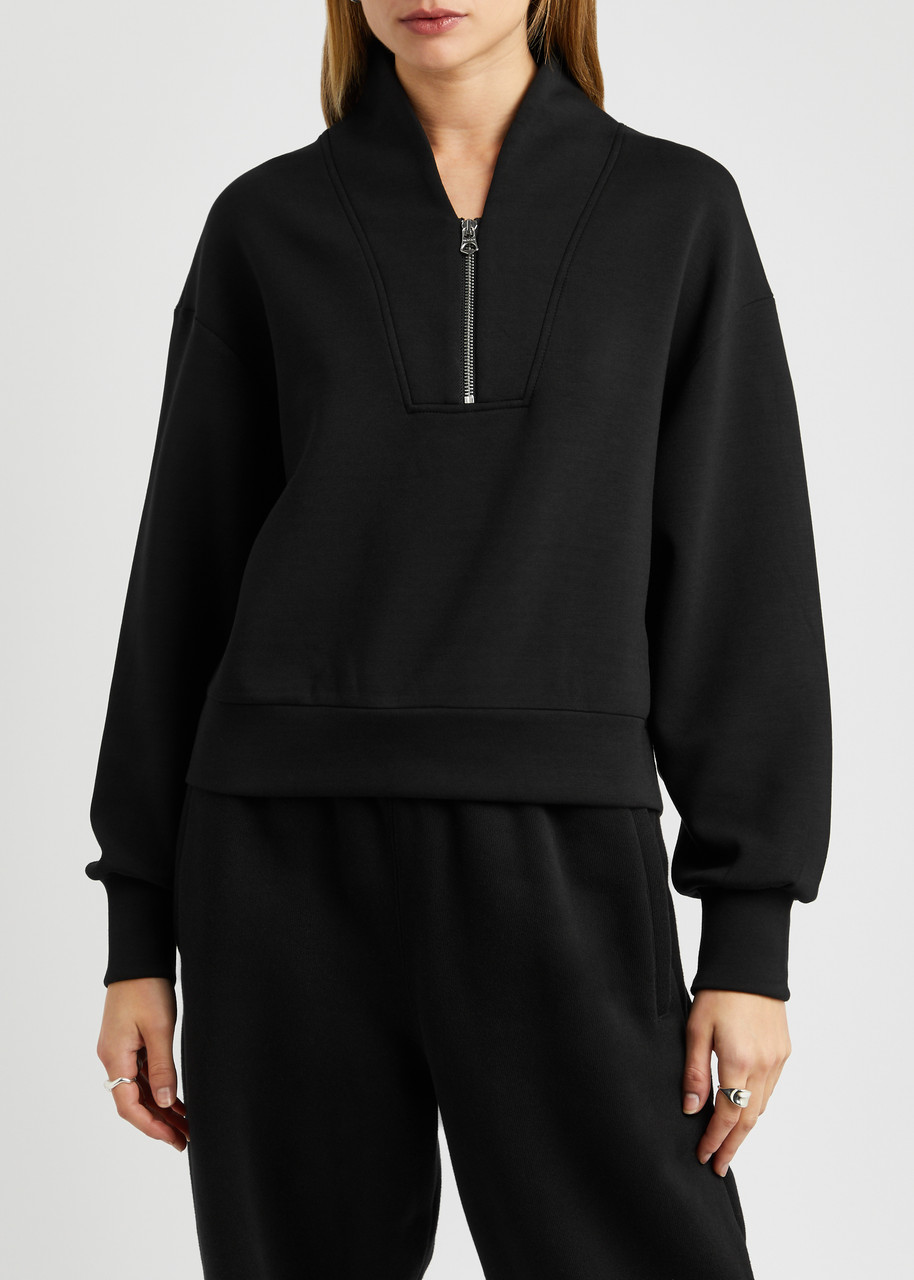 Varley Davidson Half-zip Stretch-jersey Sweatshirt In Black