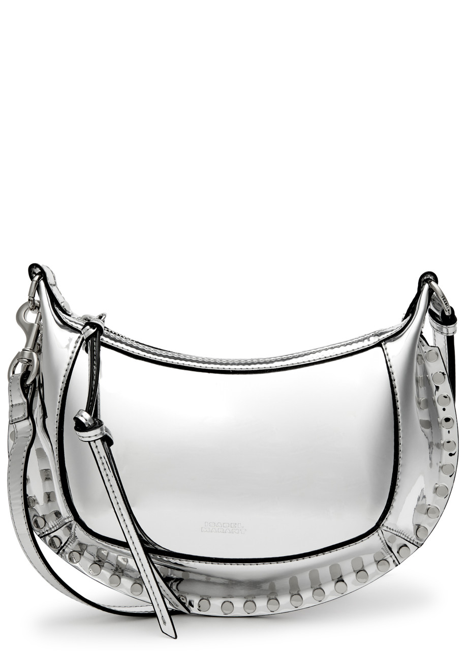 Isabel Marant Oskan Moon Metallic Leather Shoulder bag - Silver - One Size
