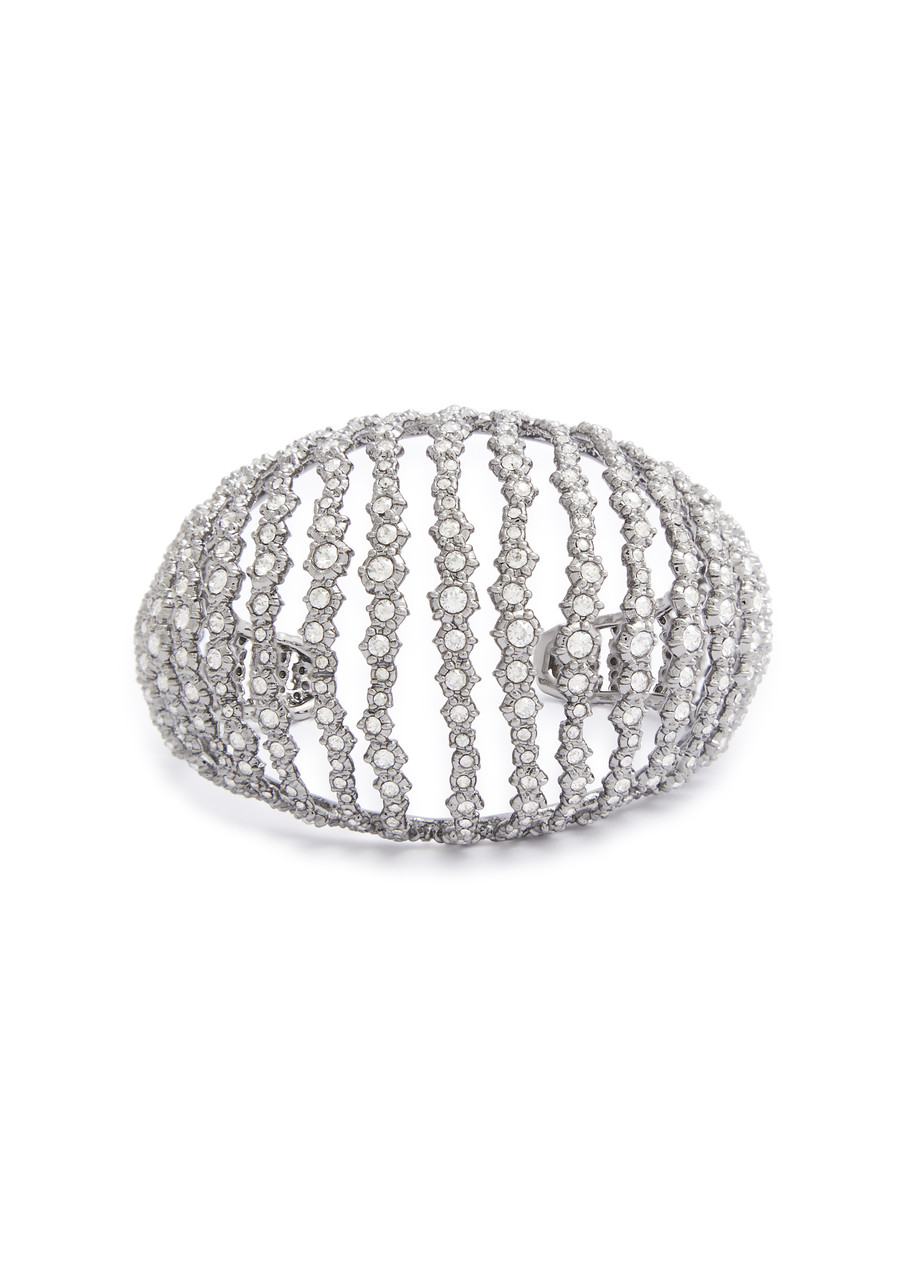 Alexis Bittar Punk Royale Embellished Cuff In Silver