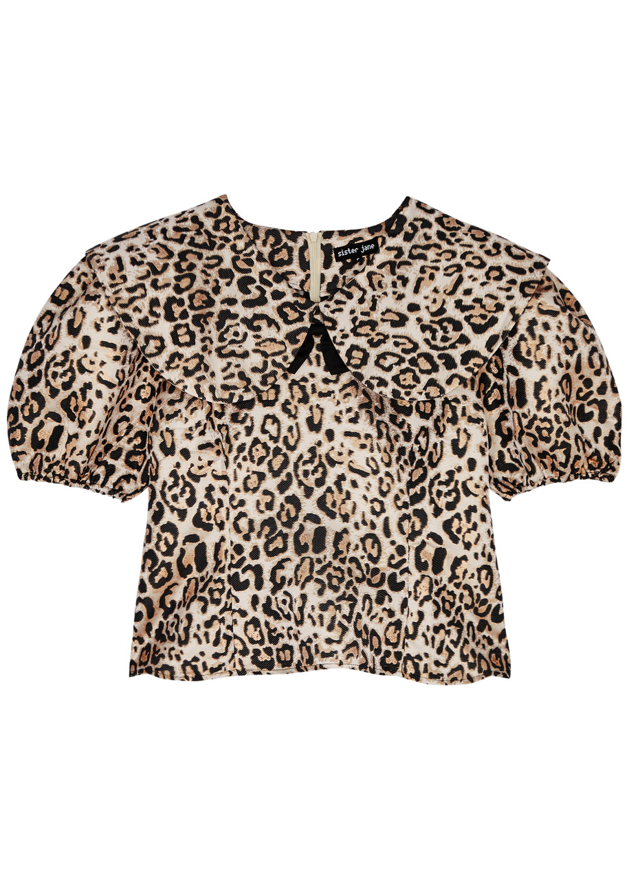 Sister Jane Fame Metallic Leopard-jacquard Top