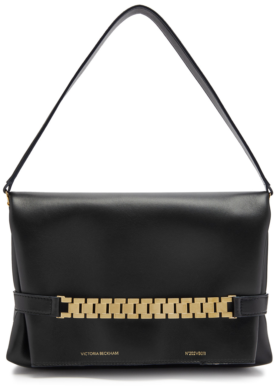 Victoria Beckham Chain Leather Pouch In Black