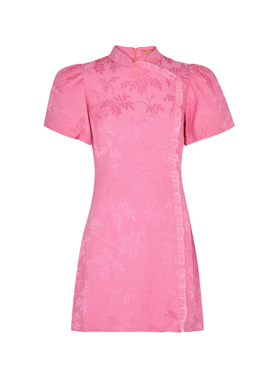 Kitri Philippa Floral-jacquard Mini Dress In Pink