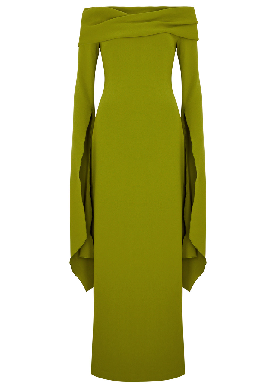 solace london arden draped off-the-shoulder crepe maxi dress Solace London - Arden draped off-the-shoulder crepe maxi dress
