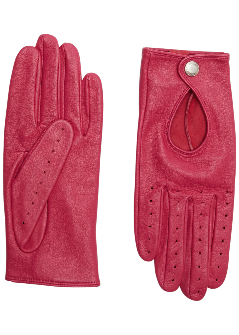 Dents Thruxton Leather Gloves - Fuchsia - 7.5 (M)