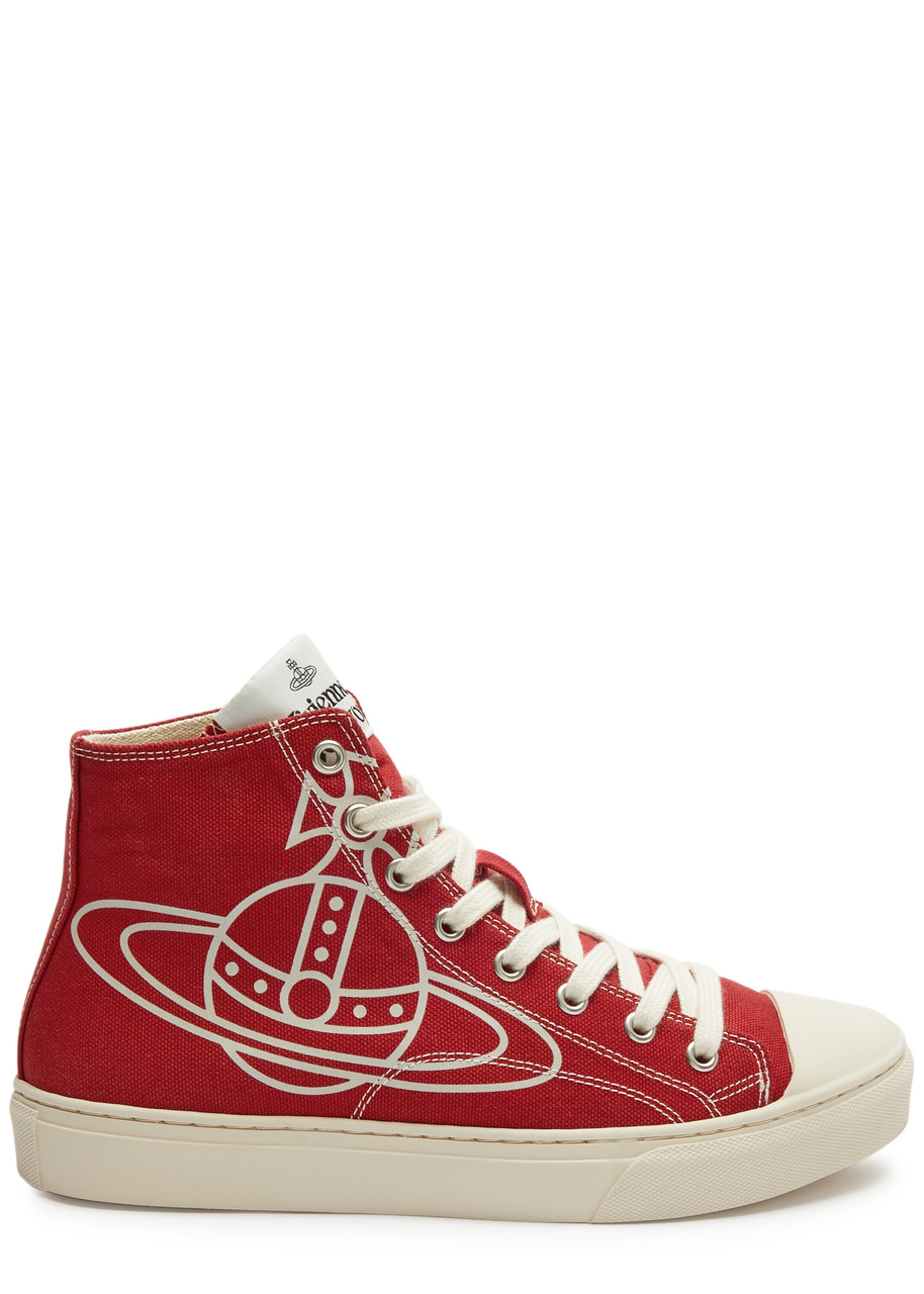 Vivienne Westwood Orb-print Canvas High-top Sneakers In Red