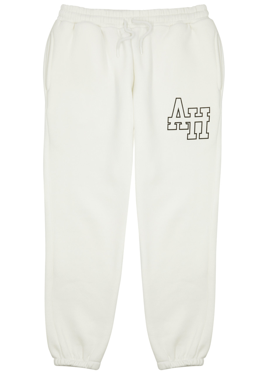 Annie Hood College Printed Cotton Sweatpants In Natural