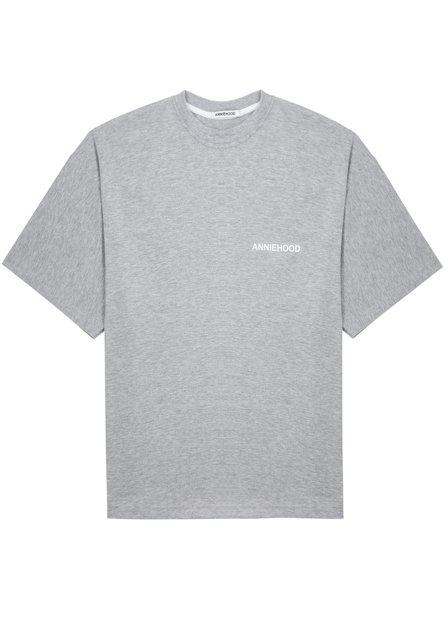 Annie Hood Logo-print Cotton T-shirt In Grey