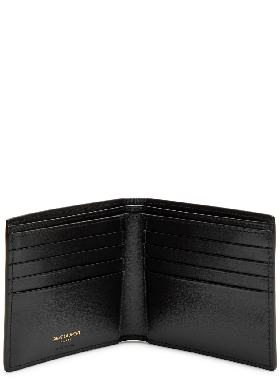  Saint Laurent Logo Leather Wallet - Black - One Size 