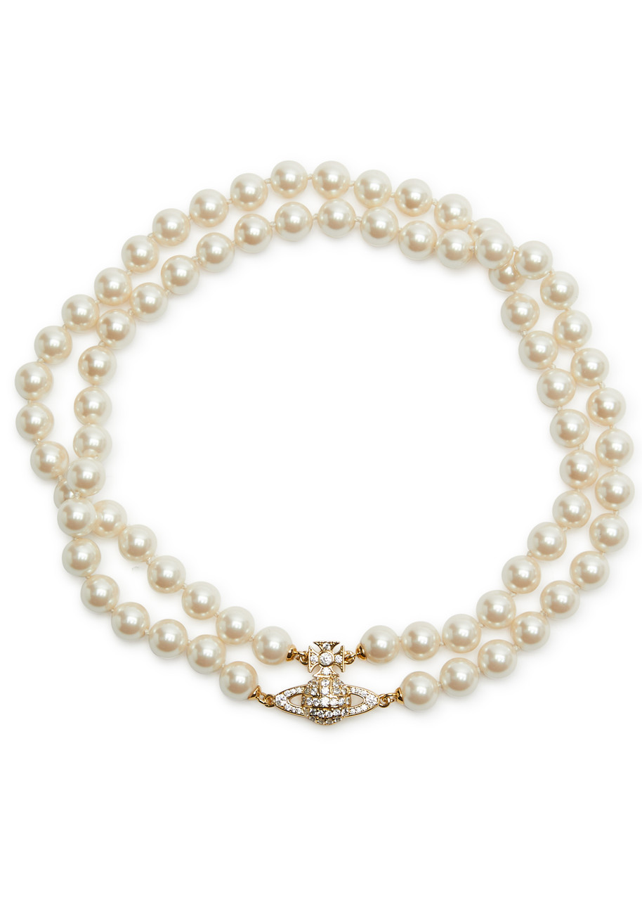 Vivienne Westwood Graziella Orb-embellished Pearl Choker In Gold