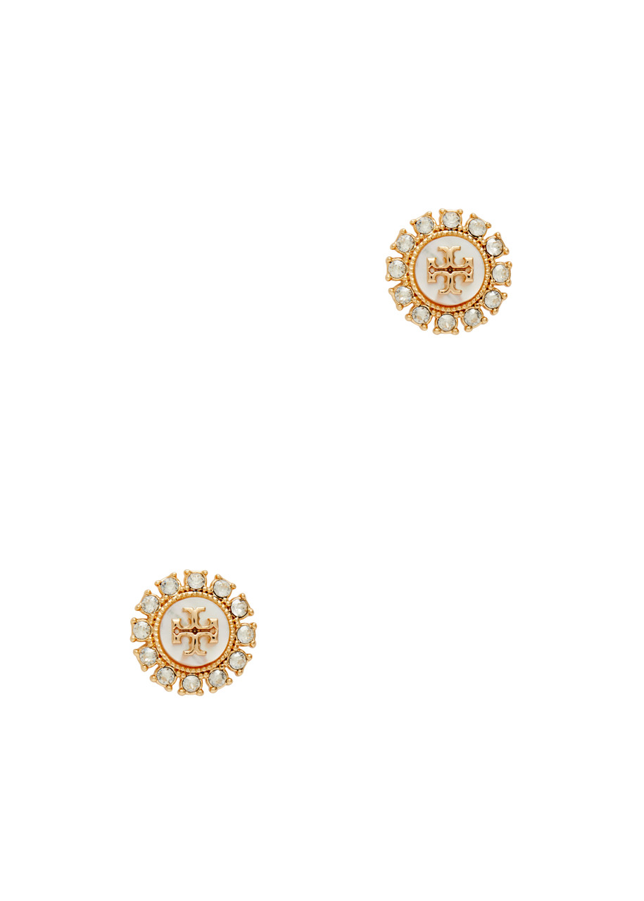 Tory Burch Kira Embellished Stud Earrings In Gold