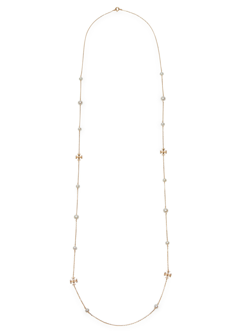Tory Burch Kira Pearl Necklace In Gold