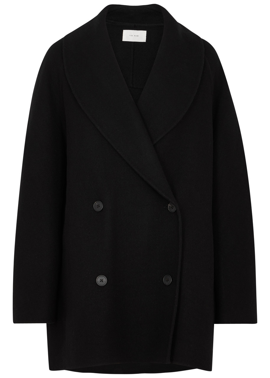 Shop The Row Polli Double-breasted Wool-blend Jacket In Black