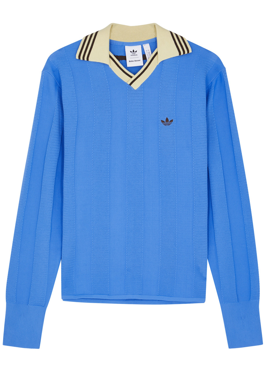 Adidas X Wales Bonner X Wales Bonner Knitted Polo Jumper In Blue