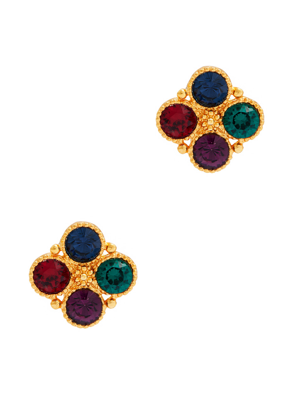 Kenneth Jay Lane Crystal-embellished Stud Earrings In Multicoloured