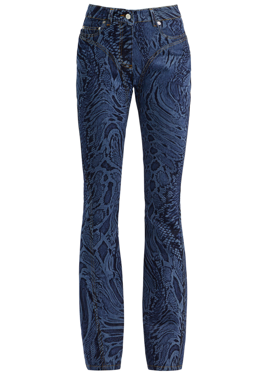 Python-print Flared Jeans