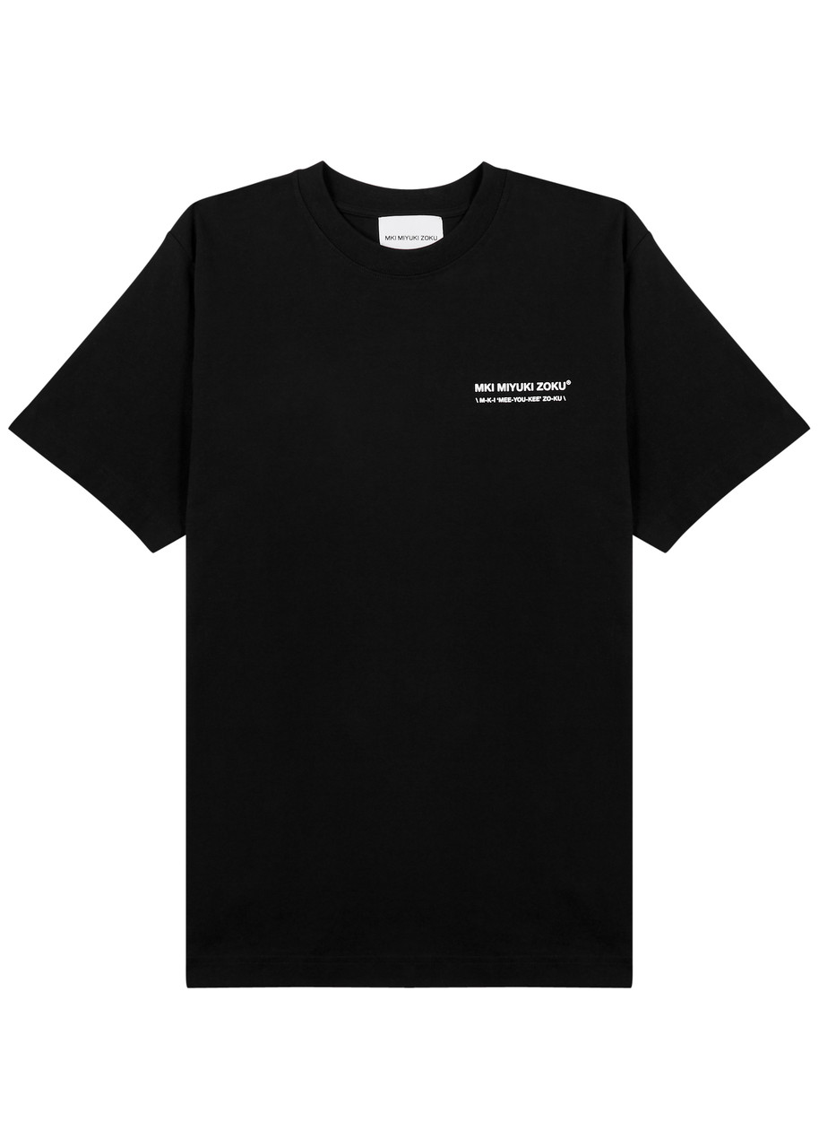 Mki Miyuki Zoku Phonetic Printed Cotton T-shirt In Black