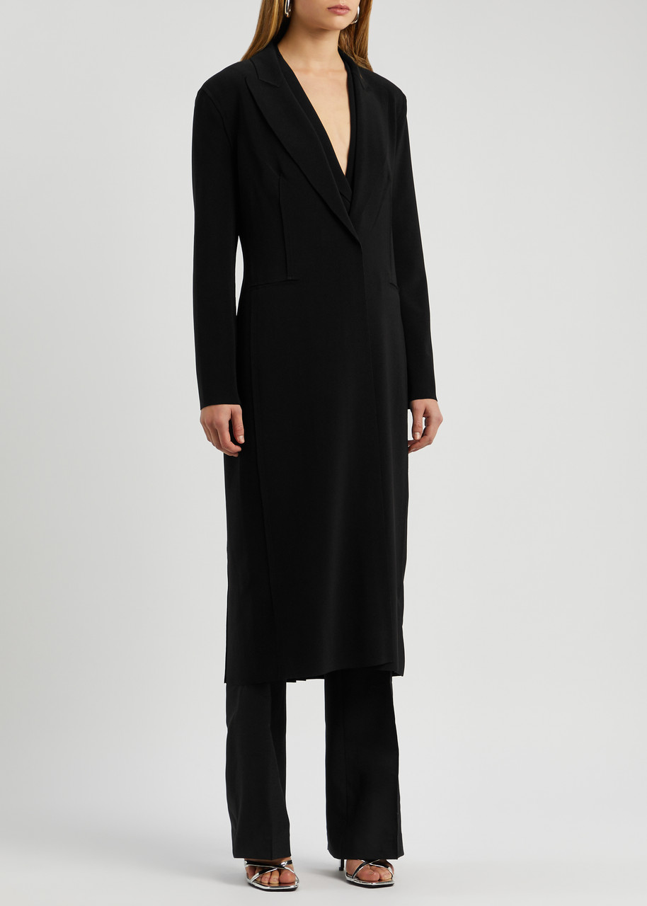 Norma Kamali Stretch-jersey Coat In Black