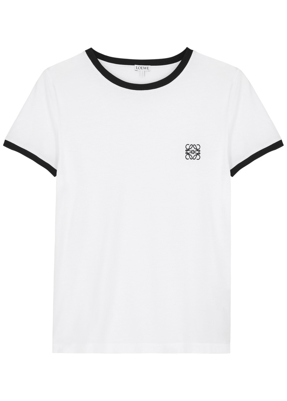 Loewe Anagram-embroidered Cotton T-shirt In White