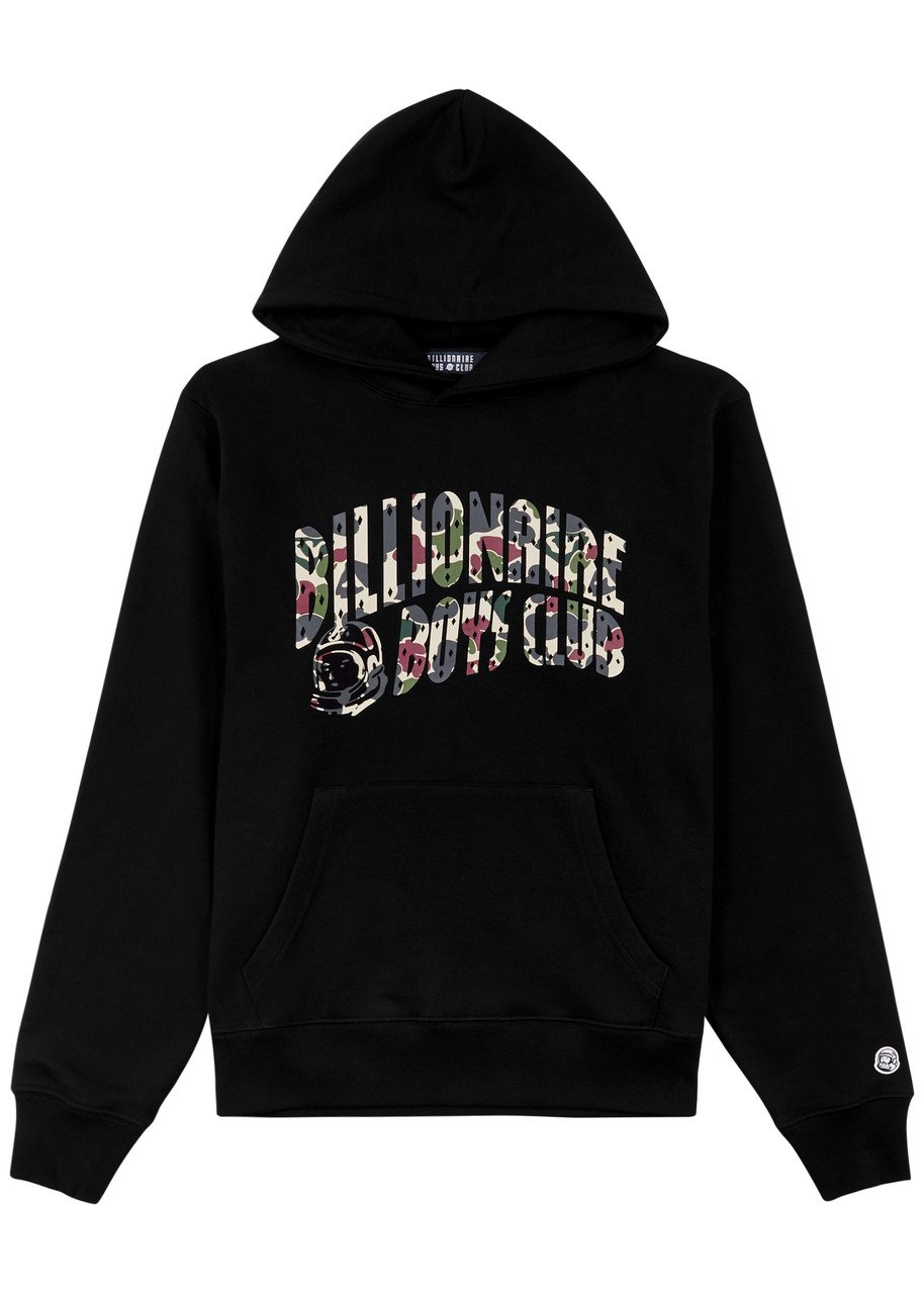 Billionaire Boys Club Duck Camo Arch Logo Hooded Cotton Sweatshirt In Black